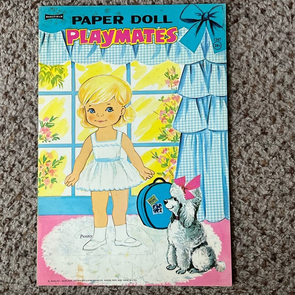vintage paper doll book playmates 1960s Saalfield baby paper dolls unused