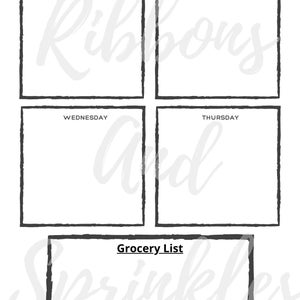 Menu Planning Guide Digital filePrintBoxesMenuWeeklySticky Note Planning image 1