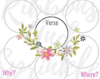 Bible Verse Mapping Guide**Floral**Flowers**Bible Journaling**Christian** Digital file**Print**leaves