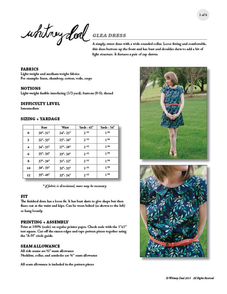 Glea Dress PDF Sewing Pattern Women's Apparel image 5