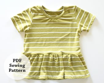 Glory Tee (PDF Sewing Pattern) Baby, Toddler, Girls Apparel