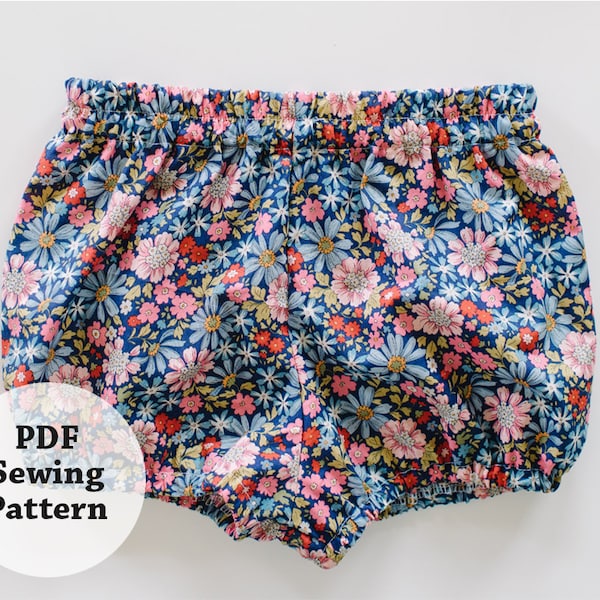 Patrón de costura en PDF para pantalones bombachos de bebé, ropa para niñas