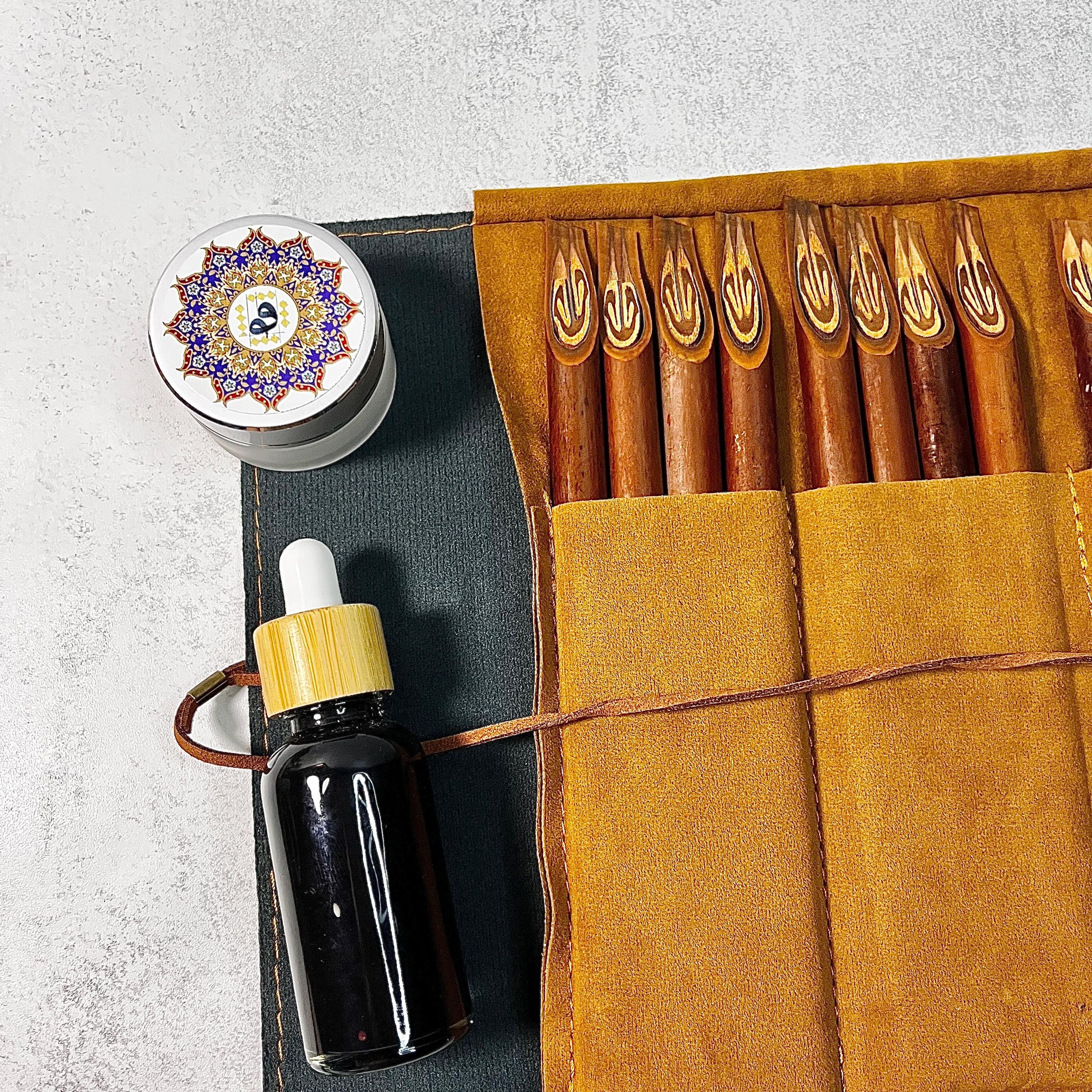 Arabic Calligraphy Pen Set, Handmade Arabic Qalam Handam Tools for Professional Beginner Artists, Muslim Gift Idea & Art Supply