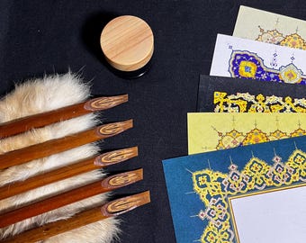 Qalam Handam Reed Pen Set 10 pcs, Arabic Calligraphy Tools for Elegant Writing, Traditional Art Supplies for Creative Design and Calligraphy