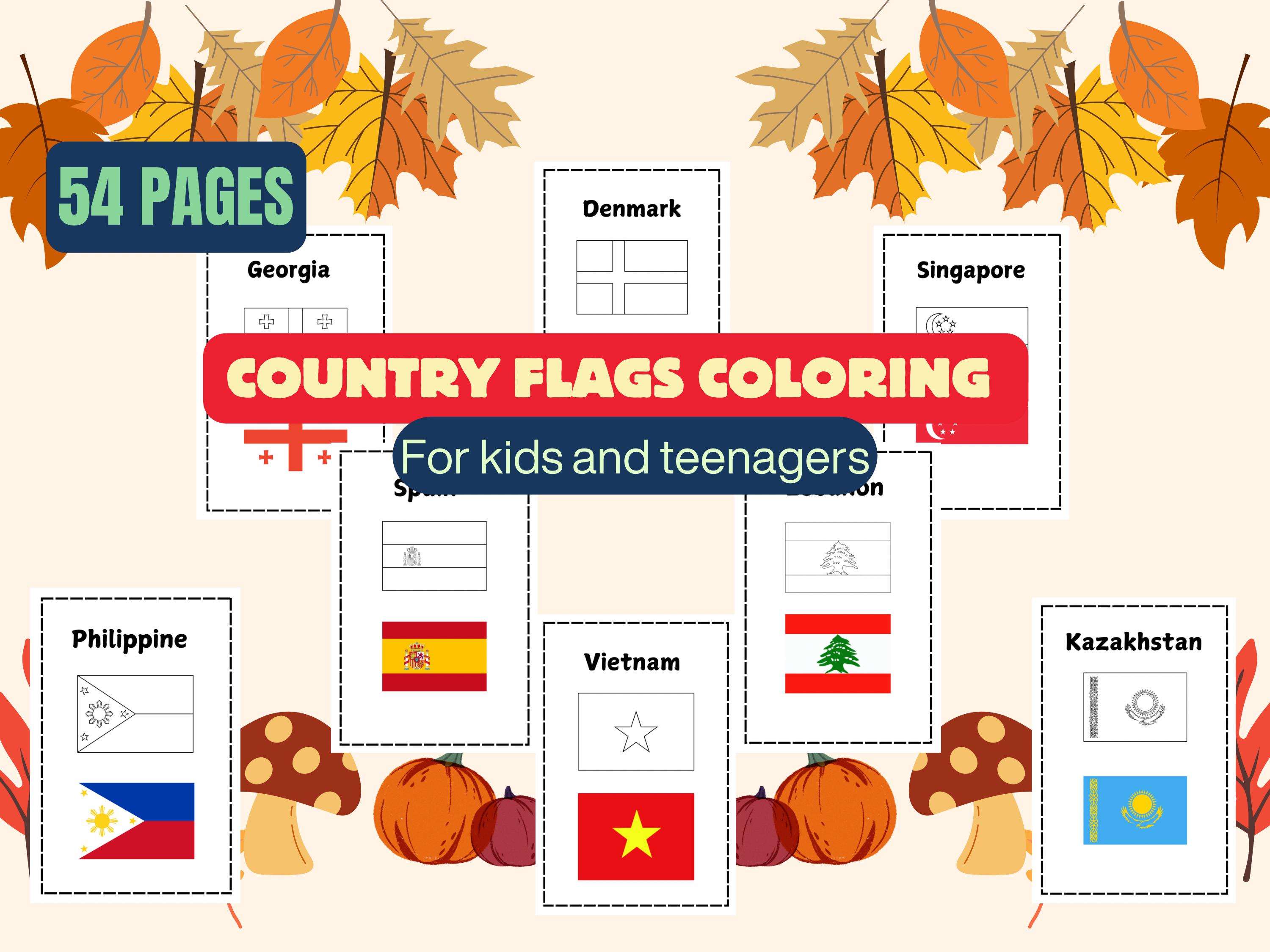 Countries Flags Coloring Pages, Printable Flags Coloring Pages ...