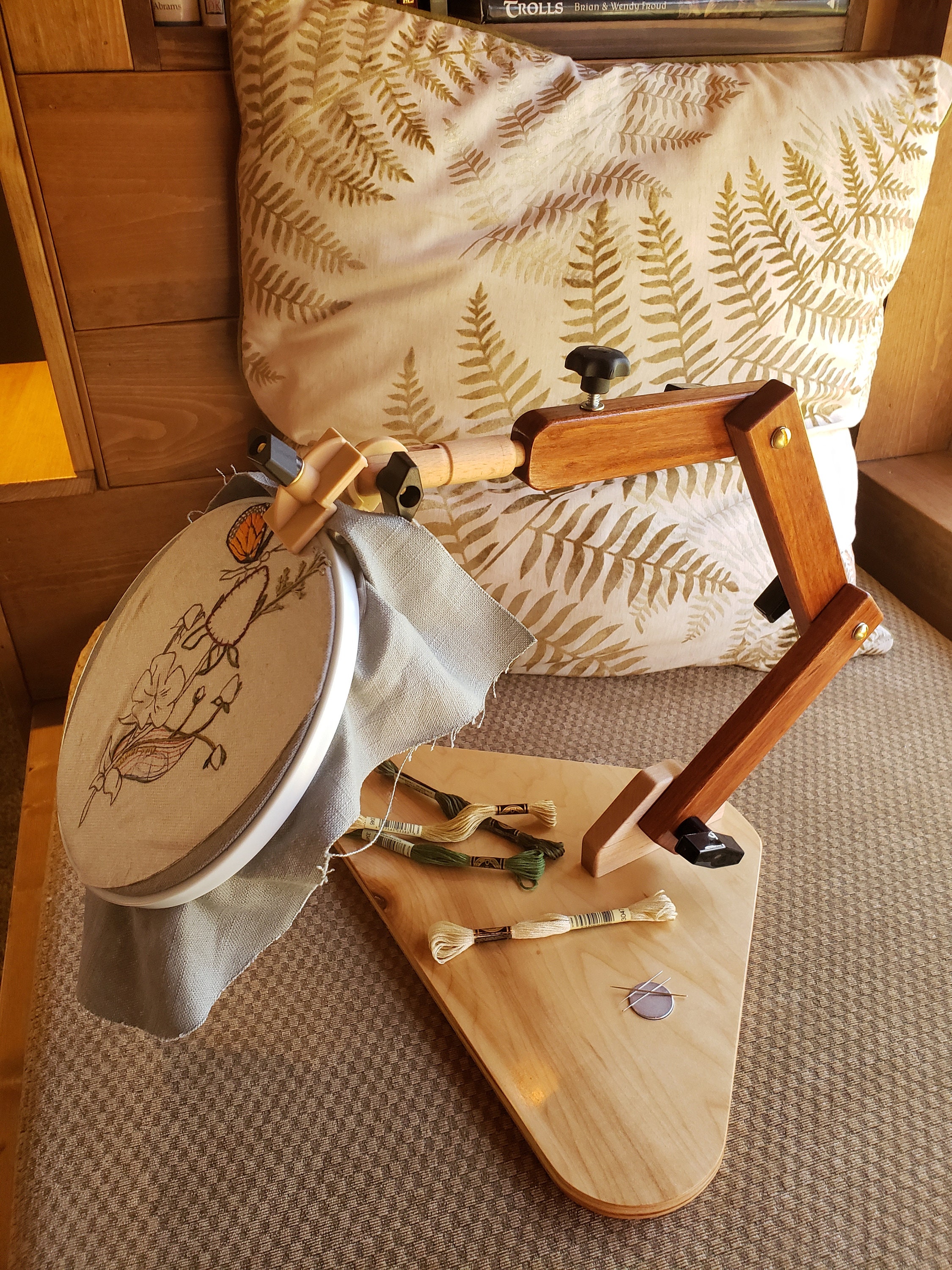 Hand jessecmault hoop stand handmade adjustable hoop holder  etsy