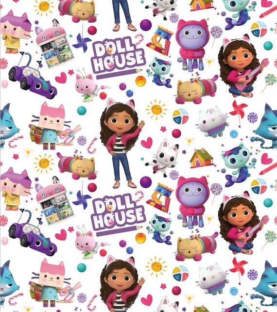 Tela de casa de muñecas Tela de gato Gabbys Tela de gatito Tela de