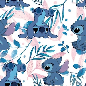 Stitch Fabric Blauer Koala-Stoff Lilo & Stitch Fabric Cartoon Baumwollstoff Anime-Stoff Halbe Meter