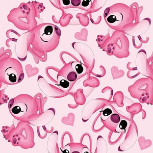 Engel-Stoff Stitch Stoff Lilo & Stitch Stoff Cartoon Baumwollstoff Anime-Stoff Halbe Meter