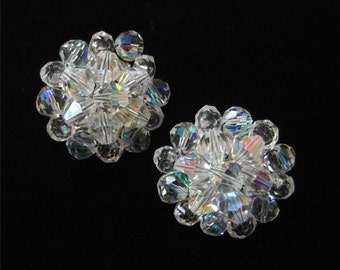 Wired AB Crystal Cluster Earrings