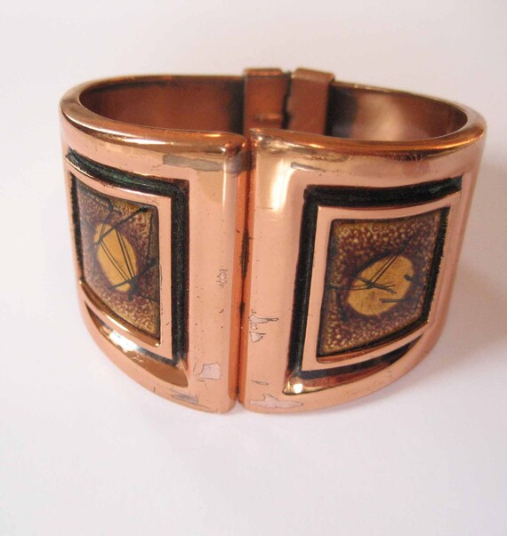 Matisse Renoir Cuff Bracelet with Enamel Panels, … - image 3