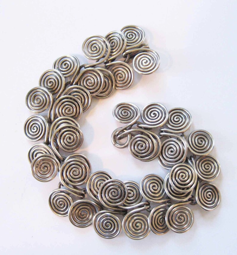 Sterling Silver Double Spiral Bracelet Bronze Age Celtic Design