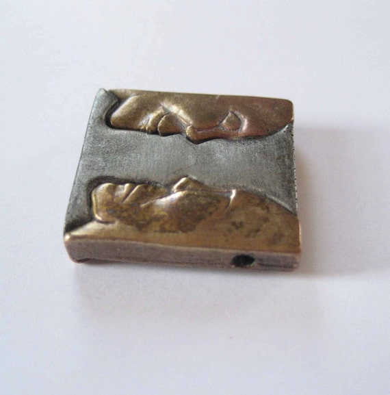 Brass and Pewter African Faces Slider Pendant by … - image 5