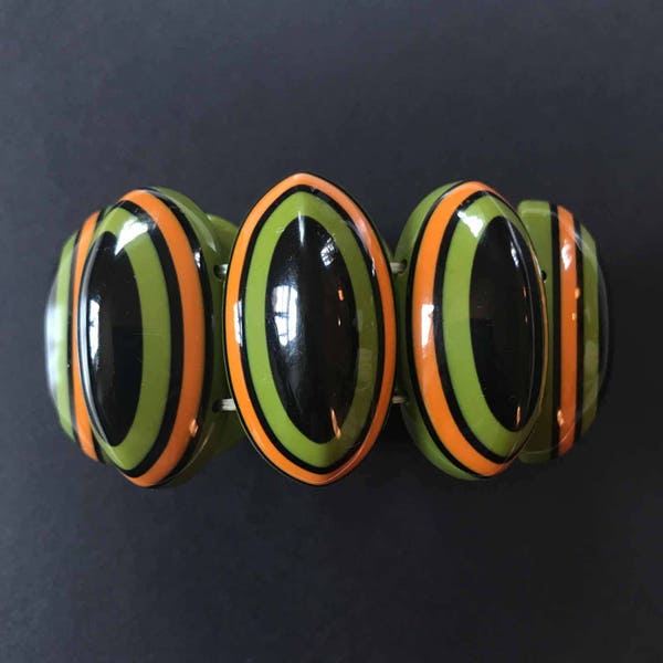 Marion Goddard Bracelet, Green, Orange, and Black