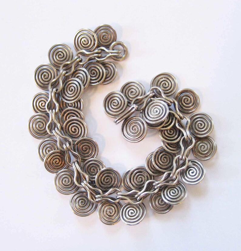 Sterling Silver Double Spiral Bracelet Bronze Age Celtic Design