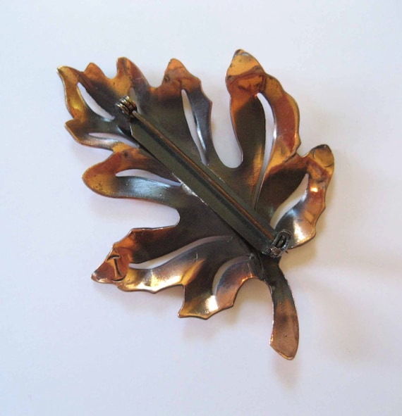 Copper Leaf Brooch, Natural Organic Design - image 5