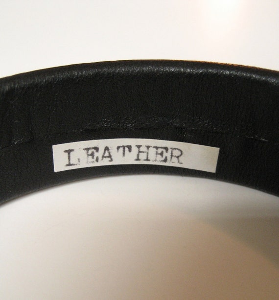 1980's Black Leather Bangle, Vintage, Australia - image 4