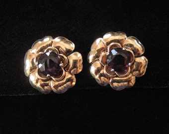 Gold Vermeil Sterling Silver Flower Earrings