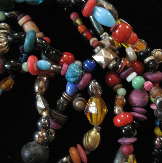 4 Strand Trade Bead Necklace, India Gem