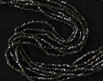 Six Strand Black Beaded Torsade Necklace