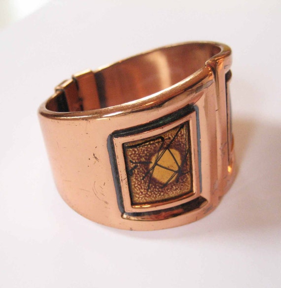 Matisse Renoir Cuff Bracelet with Enamel Panels, … - image 2