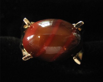 Sarah Coventry Striped Art Glass Stone Ring