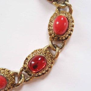 Victorian Revival Red Glass Cabochon Bracelet image 3