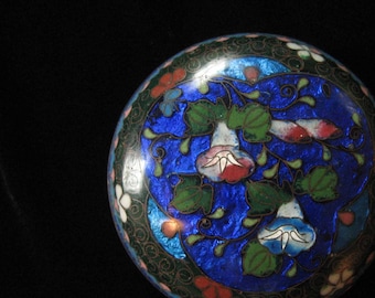 19th Century Japanese Cloisonne Enamel Box with Blue Foil