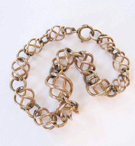 Gold Filled Cage Link Bracelet, Binder Brothers - image 5