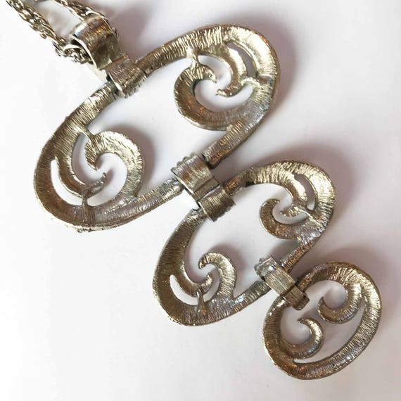 Tiered Scroll Design Mod Pendant Necklace, Statem… - image 6