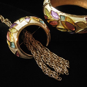 HOBE 1980's Pastel Pattern Bracelet and Tasselled Necklace image 1