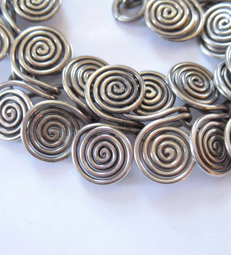 Sterling Silver Double Spiral Bracelet Bronze Age Celtic Design