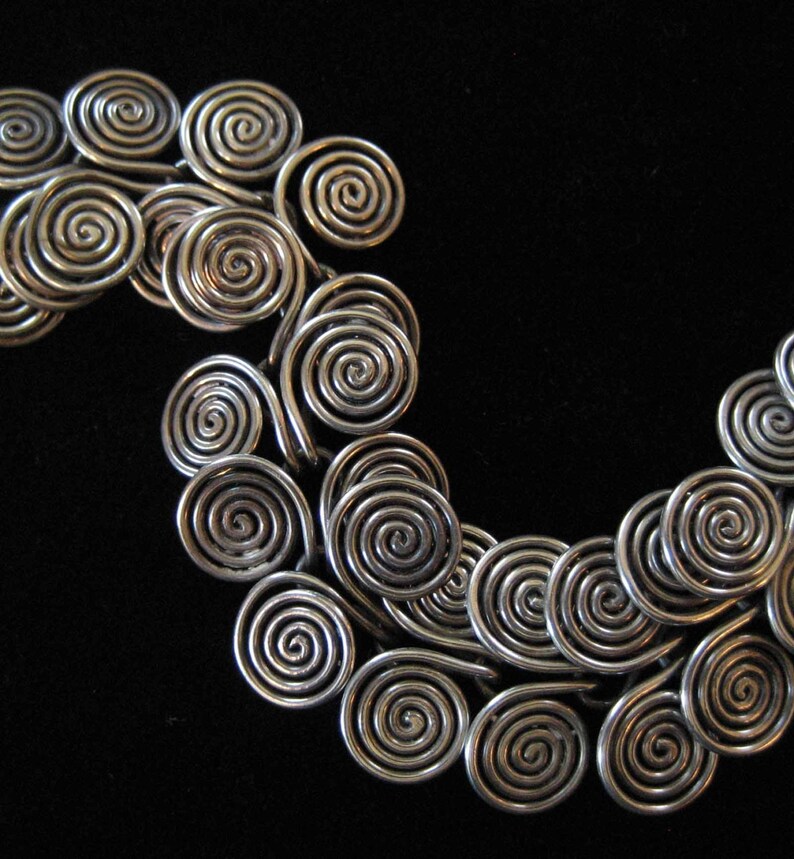 Sterling Silver Double Spiral Bracelet Bronze Age Celtic Design