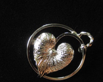 Tiny Sterling Silver Leaf Pin, Wells Sterling