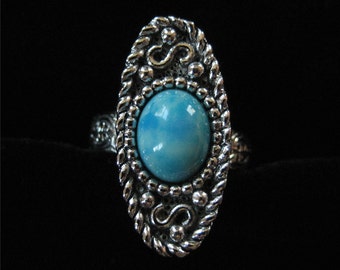 Sarah Coventry Turquoise Lucite Ring, Adjustable