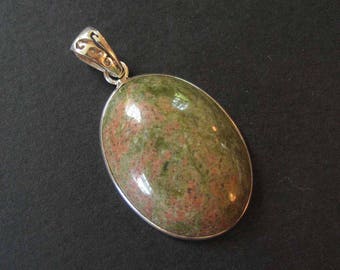 Sterling Silver Unakite Pendant