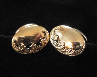Victorian Silver Plated Repousse Cuff Links