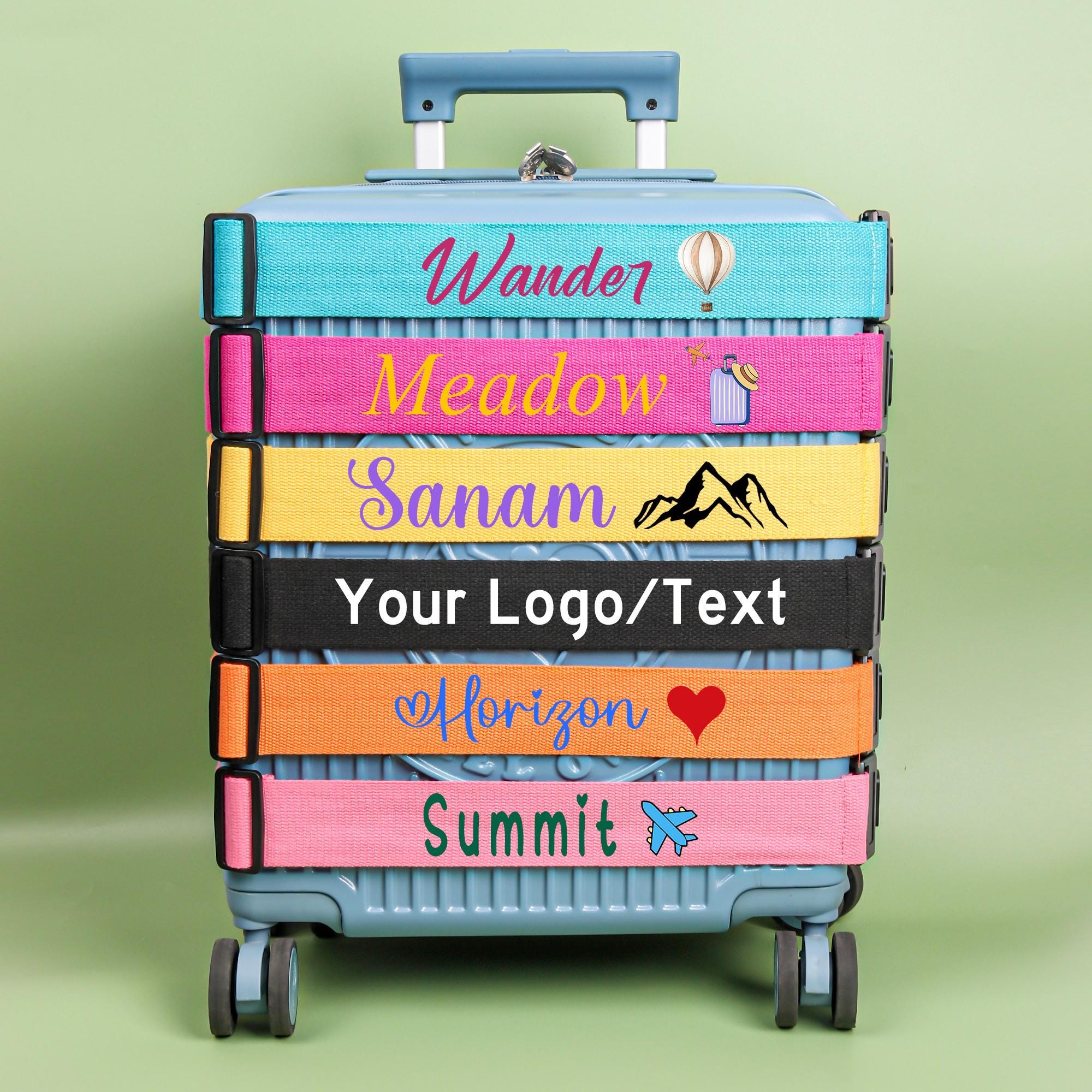 thumbnail image 2 of Personalised Luggage Straps For Suitcases, Embroidered Name/Text... 2 of 12