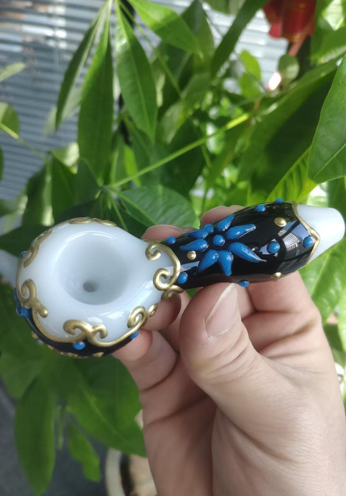 VIDRIO DE TABACO Pipa De Vidrio Fantasma Espeluznante Hecha A Mano