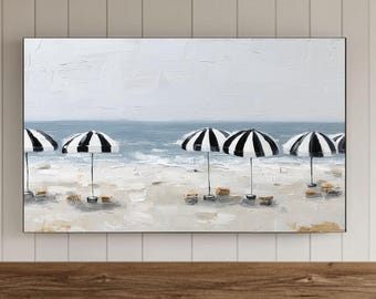 Sommer Strand Rahmen Tv Art, Ocean Samsung Bildschirmschoner, Textur Hintergrund, Küsten Dekor Digital Download, Strand Regenschirm Kunst
