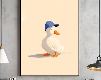 Silly Goose Print, Baseball Hat, Sports Nursery Decor (Digital Download)