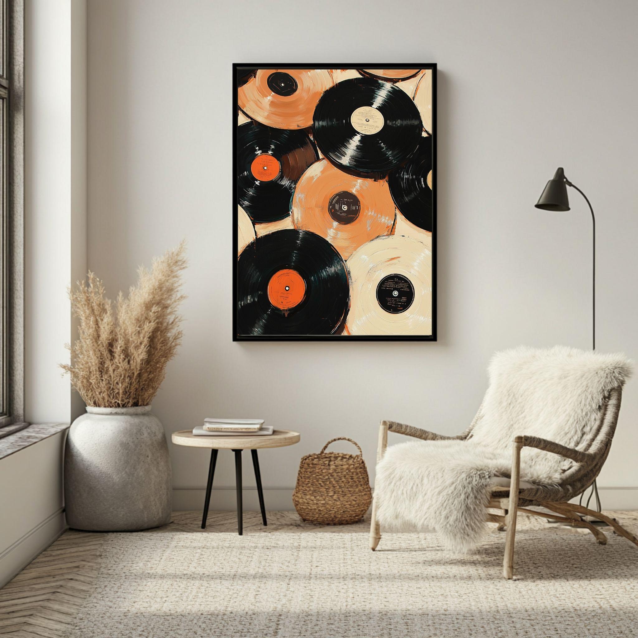 Vintage Record Eclectic Wall Art, Trendy Art, Retro Printable