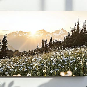 Nature Landscape Wall Art, Wildflowers Photography Printable, Green Nature Digital Print, Nordic Forest File, Instant Download