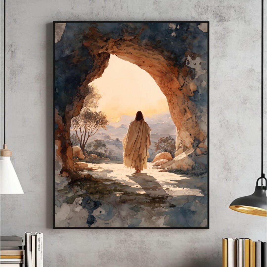 Jesus Christ Resurrected Digital Wall Art, Easter Painting, Jesus ...