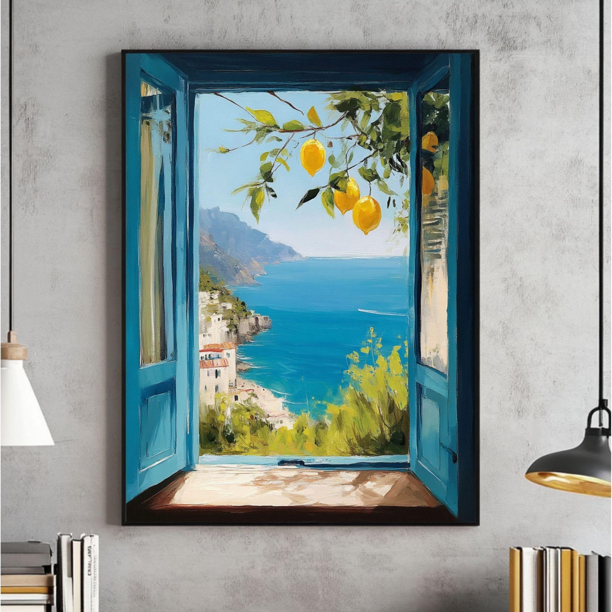 Italiaans landschap met parasoldennen van Hendrik Voogd aan uw muur Italiaans landschap met parasoldennen van Hendrik Voogd aan uw muur