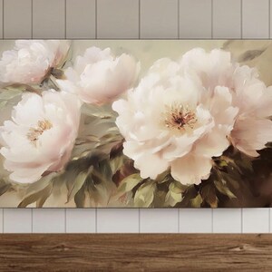 Vintage Peony Flower Frame TV Wall Art, Spring Painting Samsung Screensaver, Easter Botanical Flowers, Victorian Home Decor, Valentines Day