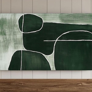 Abstract Green Samsung Frame Tv Wall Art, Wabi-Sabi Japandi Interior Decor Samsung Screensaver, Modern Background