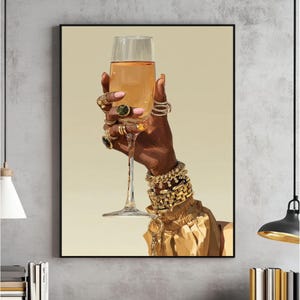 Black Woman Wall Art, Trendy Black Girl, Black Woman Painting, Black Poster, Black Woman Print, Black Girl Printable, Black Artwork