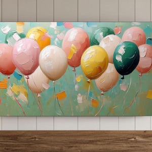 Birthday Samsung Frame Tv Wall Art , Happy Birthday Oil Painted Balloons Screensaver, Digital Download for Background