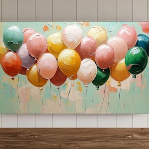 Birthday Samsung Frame Tv Wall Art , Happy Birthday Oil Painted Balloons Screensaver, Digital Download for Background